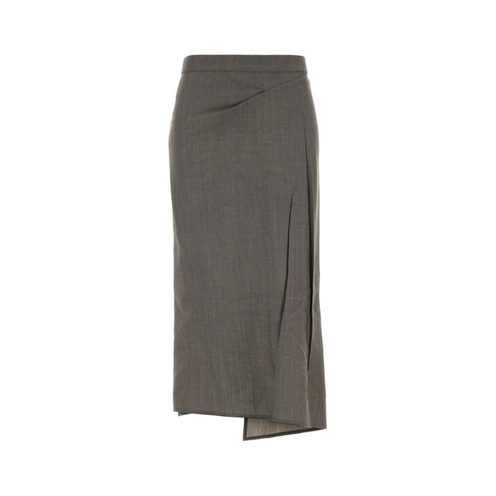 Victoria Beckham Women Dove Grey Wool Blend Skirt